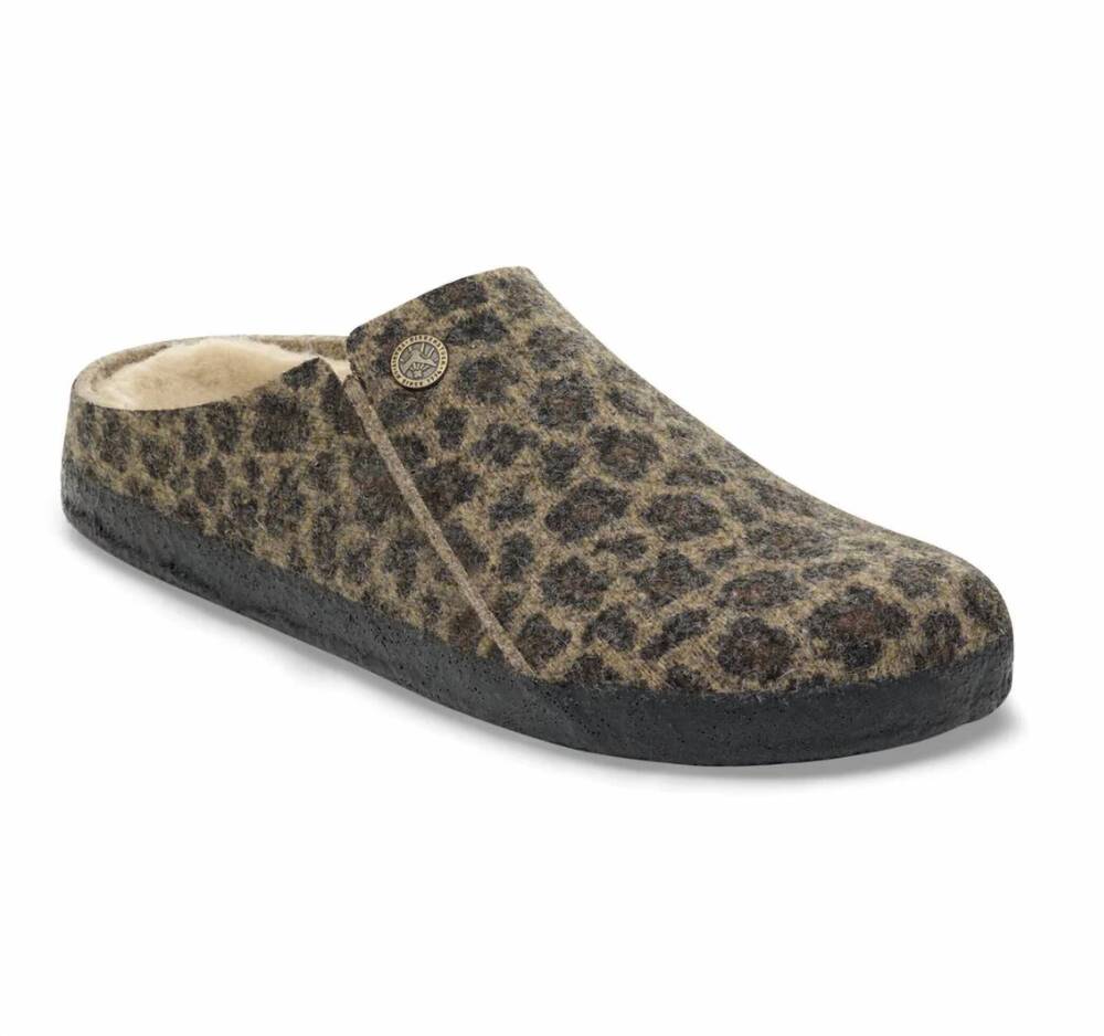 NEW BIRKENSTOCK women's zermatt sherling slipper in leo toffee